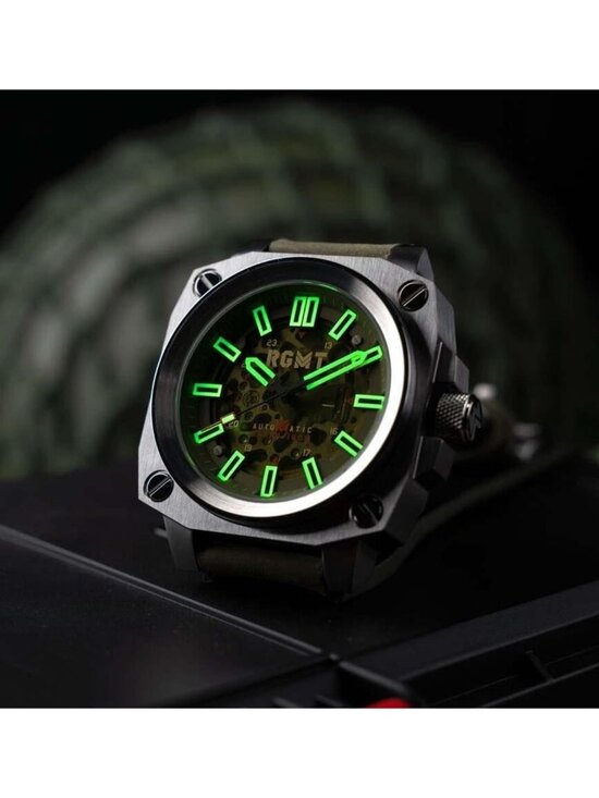 NWT Rgmt Altimeter Green Dial Men\'s Watch